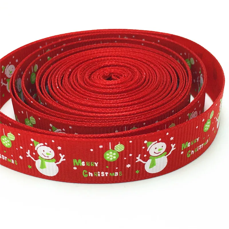 Рождественские (10 ярдов/партия) 5/8 &quot(15 мм) Печать Белый снеговик Grosgrain ленты