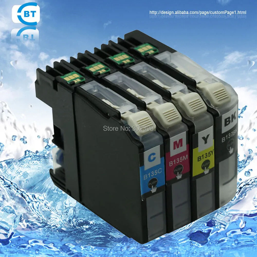 4 шт. совместимый с brother lc137bk lc135 чернильный картридж для MFC J4410DW J4510DW J4710DW принтера|ink