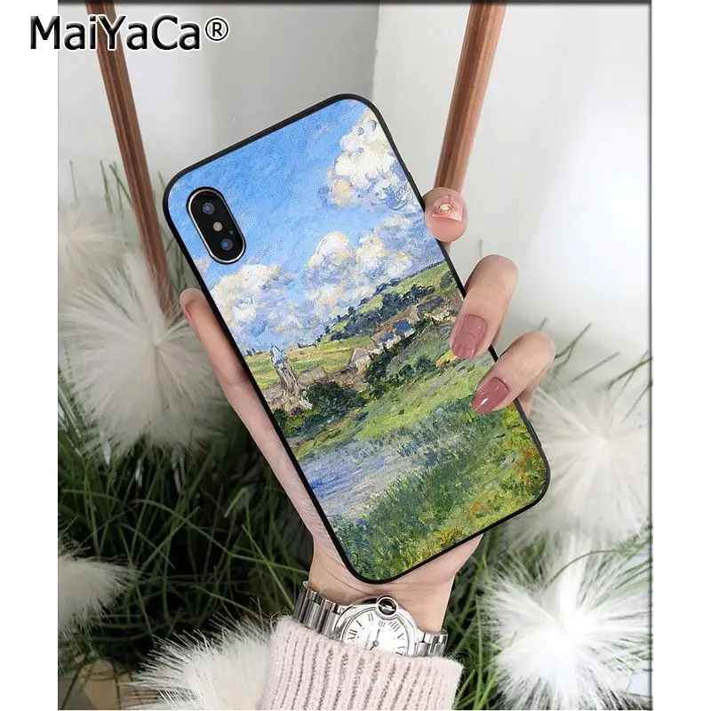 Мягкий силиконовый чехол для телефона MaiYaCa Claude Monet Garden Lotus Bridge из ТПУ черного цвета