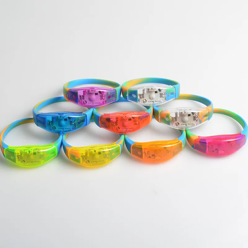 LED Light Silicone Wristband Voice Control Flashing Bracelet Bangle Rave Glow Party Club Bar s home decor wedding birthday|supplies party| |
