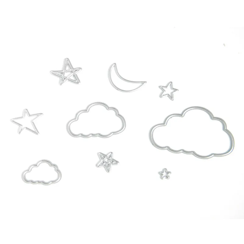 

WYSE Sky Metal Cutting Dies Scrapbooking Embellish Cloud Star Moon Craft Die Cut Dies for DIY Photo Album Paper Card Making