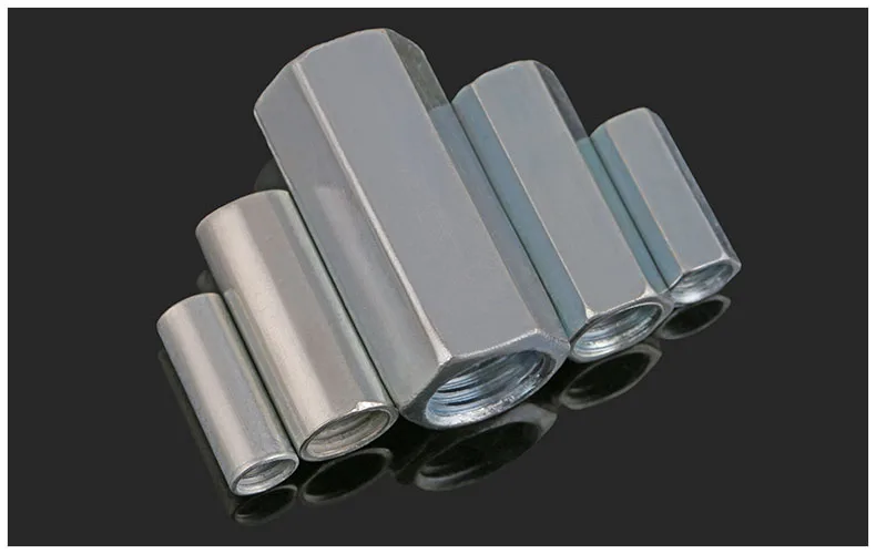 

4.8 Carbon steel Galvanized extended nut M6 M8 M10 M12 M14 M18 M20 nut double head Round/square screw rod connection nut joint