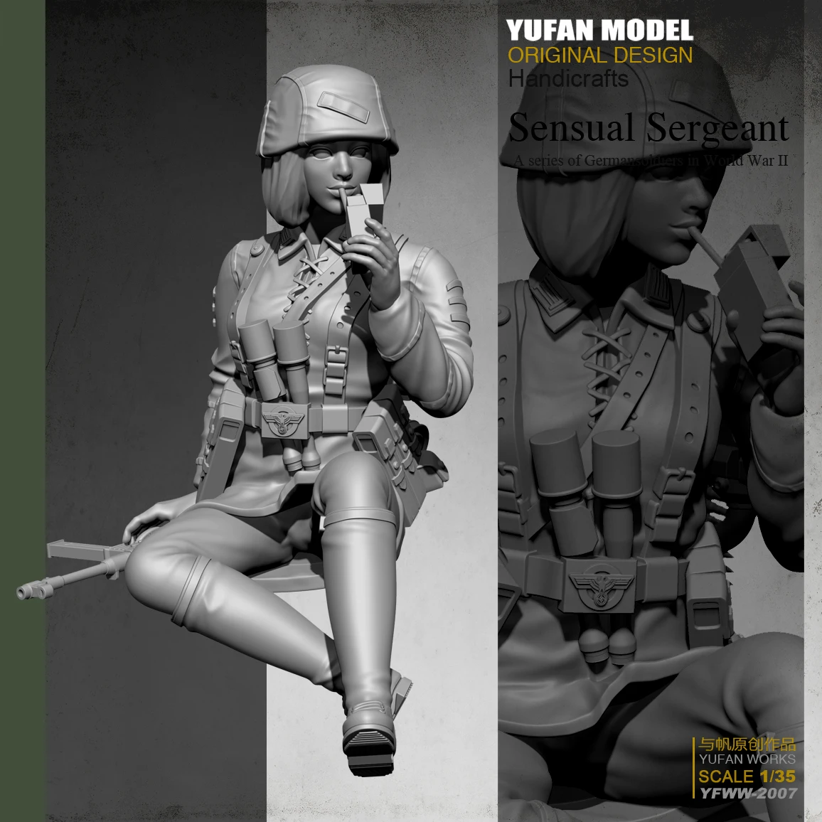 Yufan модель женский Солдат Смола солдат Сборная модель Yfww-2007