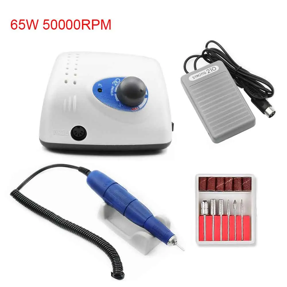 65W-50000RPM 65/35 Вт 50000/40000 об/мин, электрический Фрезер для ногтей, сверлильный станок пилочка для ногтей бит Высокое качество модель ручка для маникюра и педикюра, Фрезер - Цвет: 65W-50000RPM