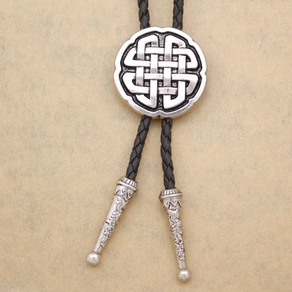 Западный кельтский троица крест Узел кожаный Родео Свадебный галстук Gravata Borboleta