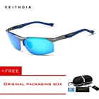 Мужские солнцезащитные очки Veithdia, из алюминиево-магниевого сплава с зеркальными поляризационными стеклами, для вождения, 2019