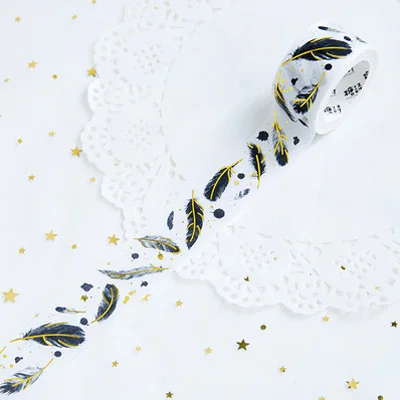 01 Leaves 2,5-4,5 см* 5 м бронзовая звездное небо листья васи лента DIY Украшение скрапбукинг планировщик Маскировочная лента клейкая лента этикетка наклейка - Цвет: 01 Leaves