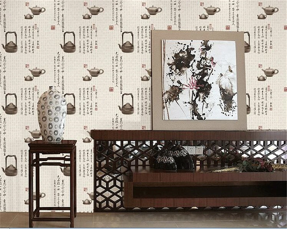 

beibehang 3d wallpaper Chinese style photo wallpaper classical tea house calligraphy home interior wallpaper for walls in rolls