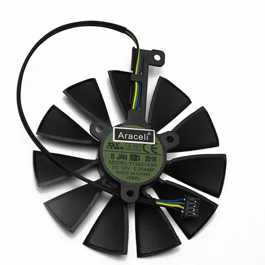1PCS 87 мм T129215SH FDC10U12S9-C 4Pin RTX 2060 2070 2080 Ti GPU карты кулер вентиляторы для ASUS GeForce RTX2080 RTX2080Ti игровые карты вентилятор - Цвет лезвия: 1PCS