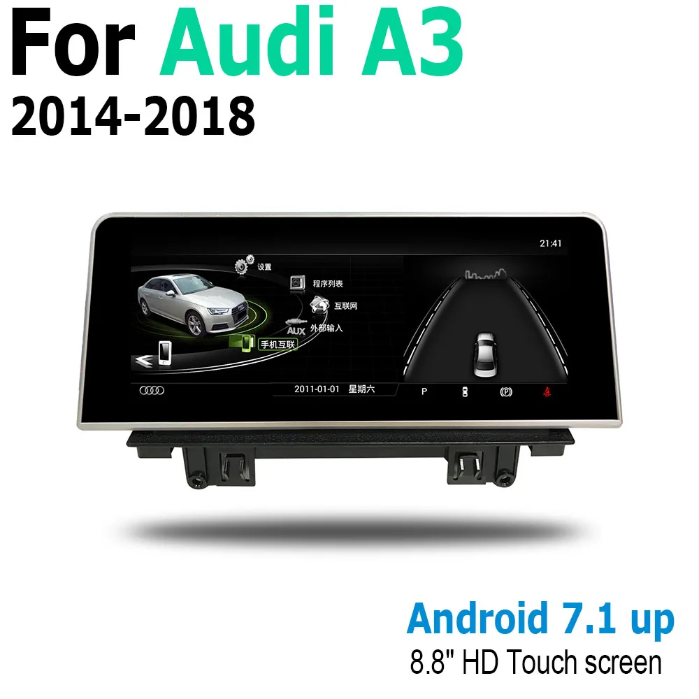 Android сенсорный экран мультимедийный плеер стерео дисплей навигация gps wifi BT для Audi A3 8V MMI
