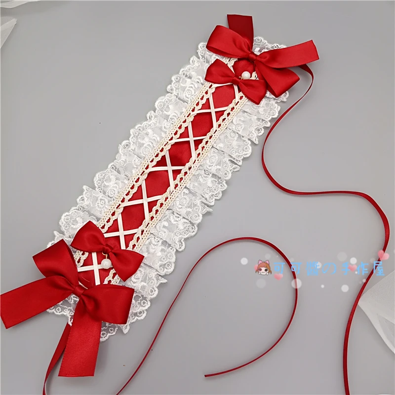 

Japanese bow lolita hair ribbon lace - up lace headdress KC hand can take a dream of the whale island street angel hair
