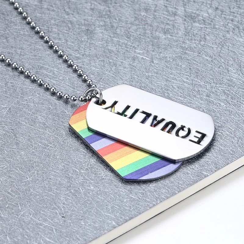 Модные радужные ожерелья и кулоны геев ювелирные изделия из нержавеющей стали