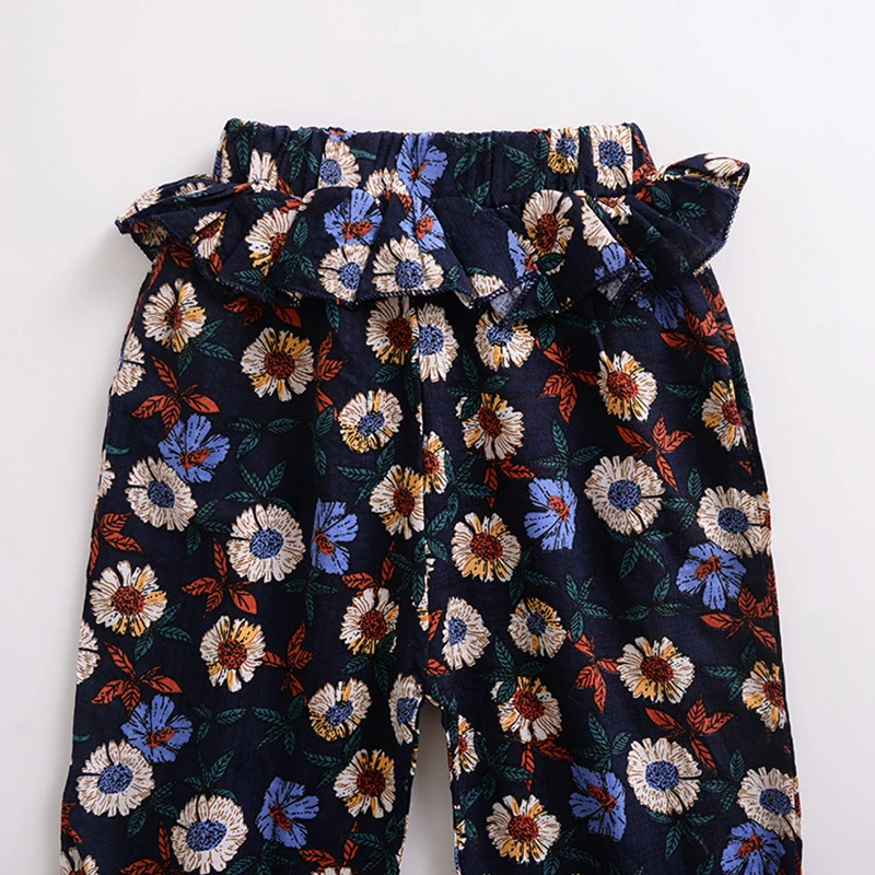Children's trousers 2018 Summer toddler girls clothing 3 colors baby pants with ruffles soft cotton leggings | Детская одежда и