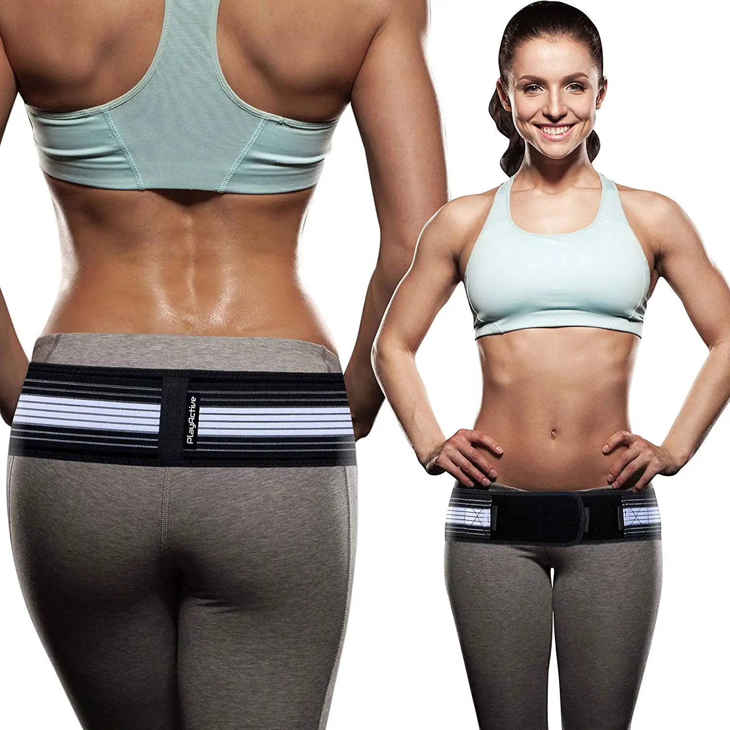 Black Sacroiliac SI Joint Hip Belt-дышащая противоскользящая поддержка таза и нижней части спины для мужчин и женщин - Цвет: Black