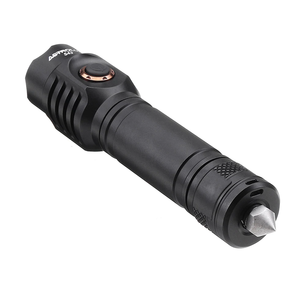 CLAITE 2100 люменов S43 плавное затемнение 18350/18650 USB EDC флэш-светильник фонарь светильник Тактический молоток безопасности