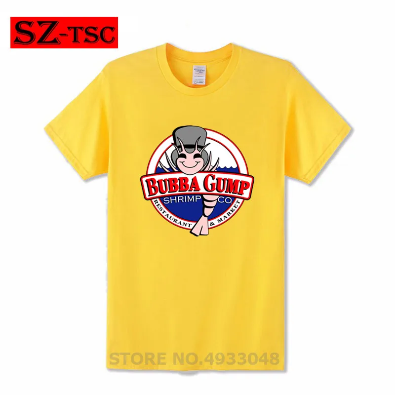 Новинка лета 2019 Высококачественная футболка Bubba Gump с изображением креветки