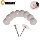 10 шт.компл. роторный режущий инструмент 222532 мм лезвие для пилы по дереву диск + 2 шт. 3 мм оправки стержень Мини дрель роторный инструмент Аксессуары