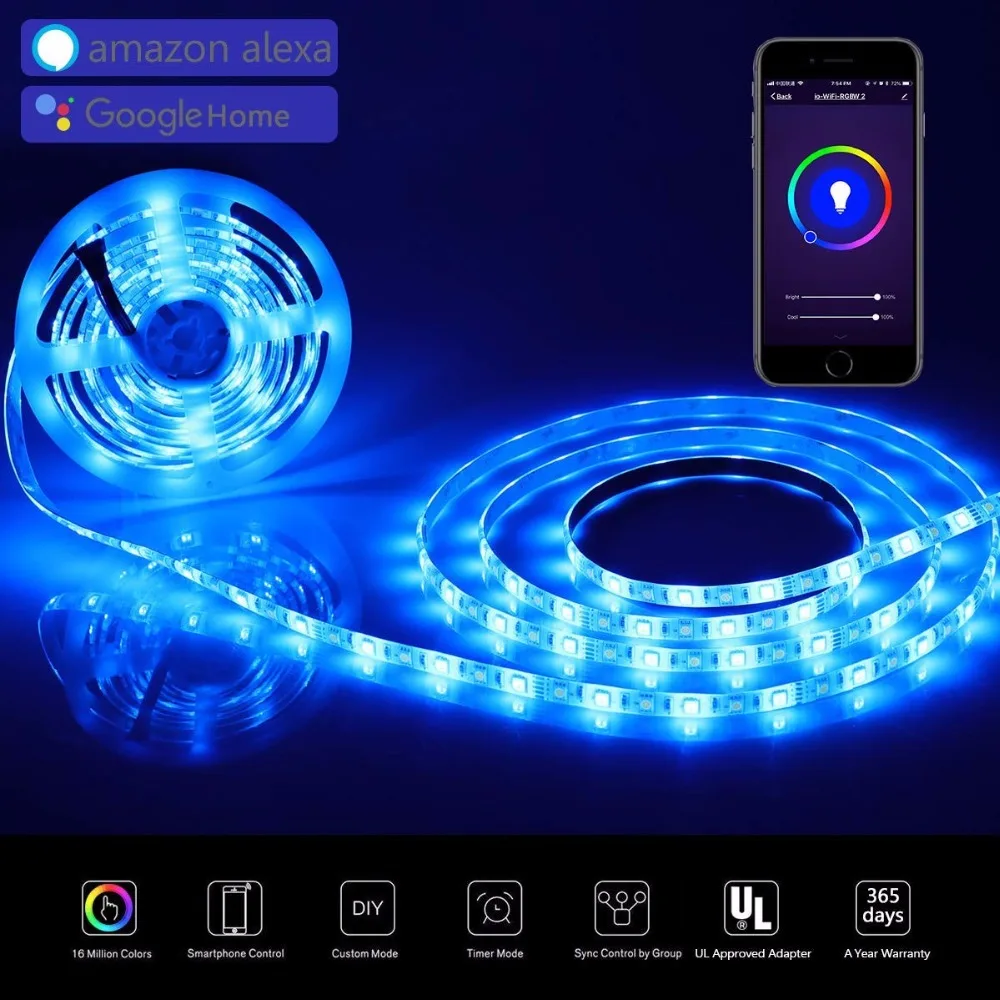 5 м 5050 RGB WIFI Светодиодная лента светильник RGBW музыкальный таймер пульт