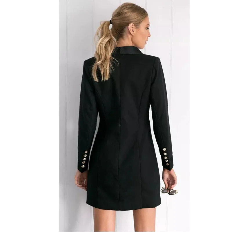 Womens Autumn Casual Jackets New Long Double-breasted Professional Slim Suit Sleeve Basic Jacket Coat Outwear | Женская одежда