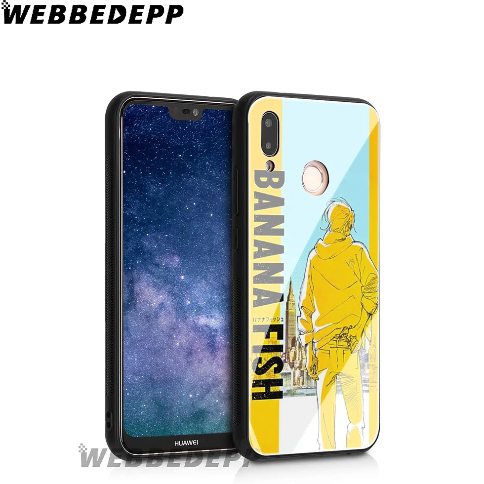 WEBBEDEPP Банановая рыба аниме закаленное стекло чехол для Huawei Mate 20 P20 P10 P Smart 2019 2018 &