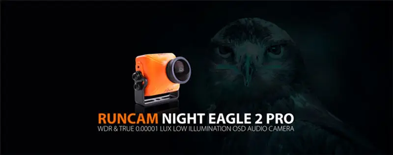 RunCam Night Eagle 2 PRO 1/1. " CMOS 2,5 мм 800TVL 0,00001 LUX 4:3 FPV камера с встроенным OSD микрофоном для дрона