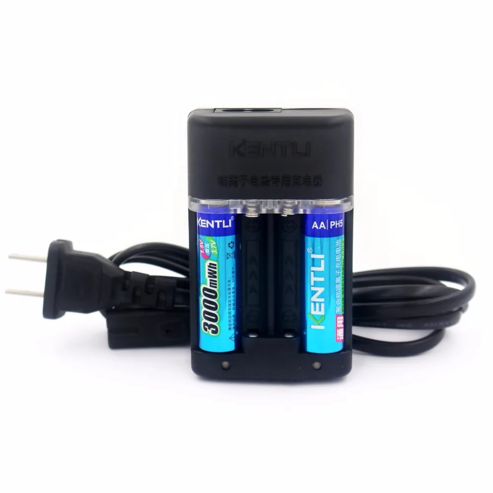 KENTLI 2pcs1.5v AA battery3000mWh перезаряжаемый литий ионный аккумулятор полимерный +