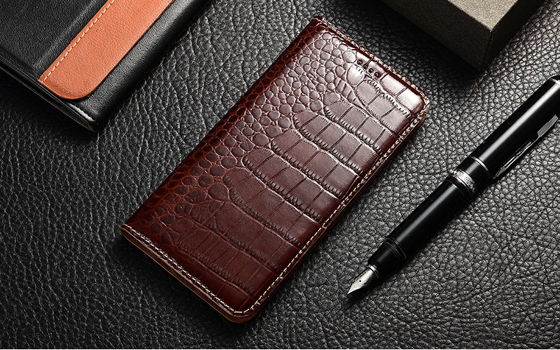Чехол для телефона из натуральной крокодиловой кожи для sony Xperia Z X XA XA1 XA2 XA3 L1 L2 1 Z6 XL39H Plus ультра откидной Чехол-подставка
