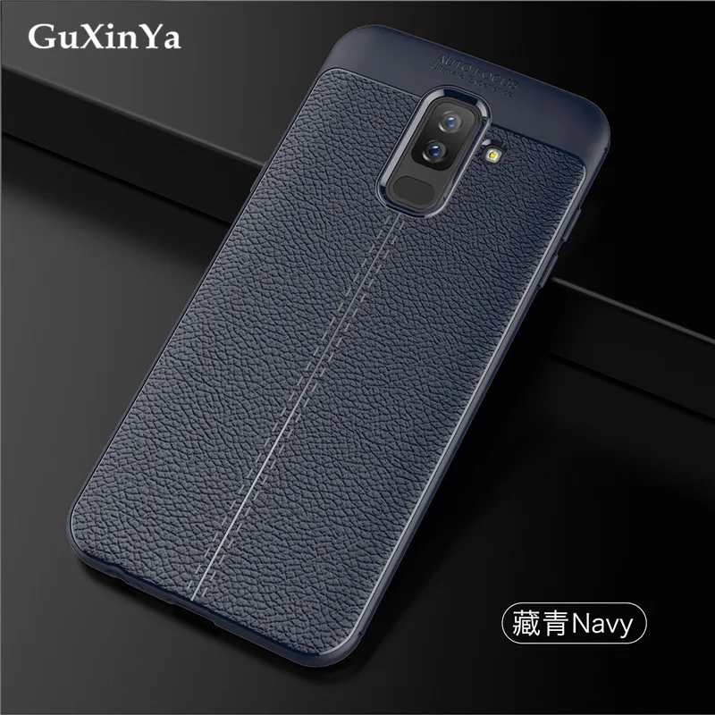 Чехол GuXinYa для Samsung Galaxy J8 2018 Роскошный Кожаный противоударный защитный чехол из
