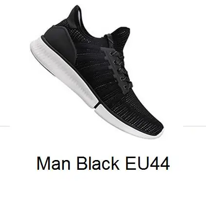 Man black EU44 Xiaomi Mijia спортивная обувь, кроссовки высокого качества профессиональная Мода IP67 Водонепроницаемый без смарт чип ультра светильник обувь - Цвет: Man black EU44