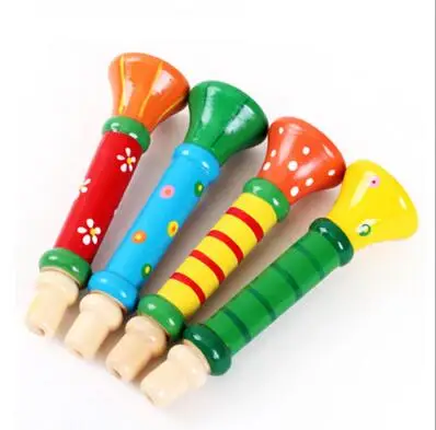 

12.5*3.6CM Wooden Trumpet Education Toys for Kids Musical Toys Noise Maker Kids Toys YH1081