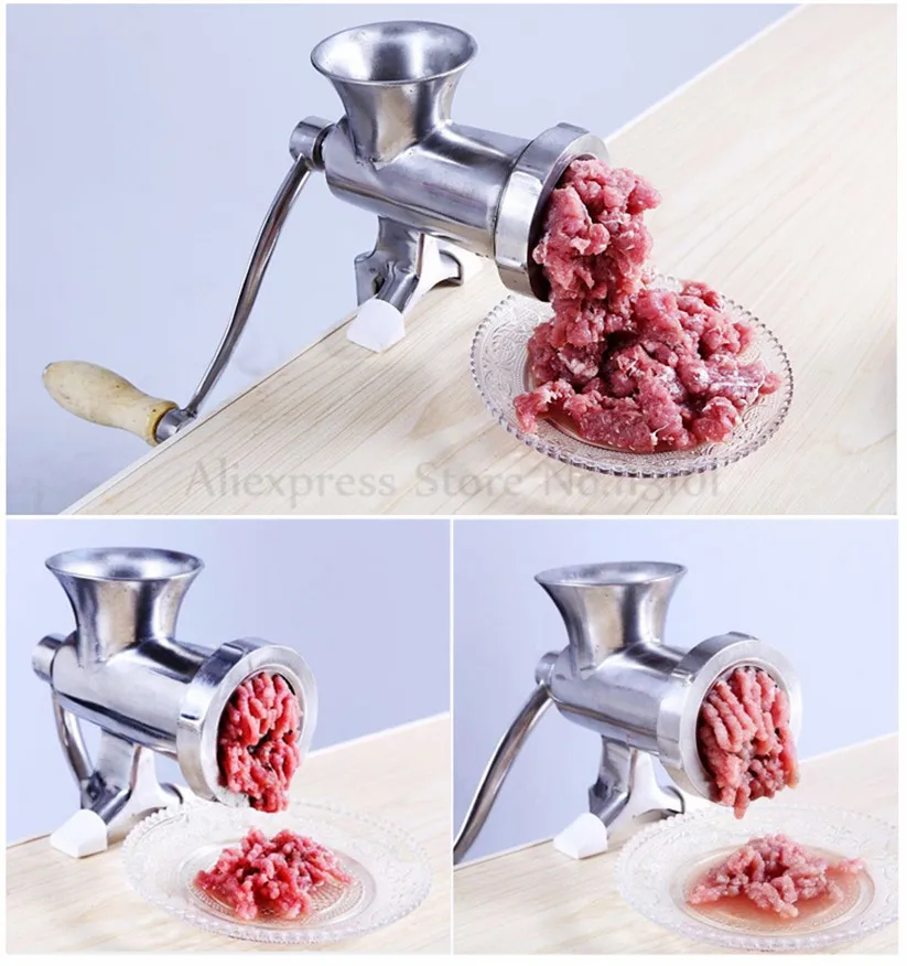 Hand Operated Vegetable Meat Grinder Stainless Steel 8# Kitchen Mincer Sausage Maker