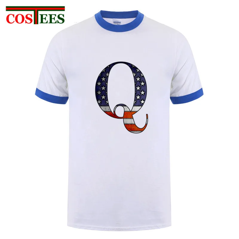 Винтажная Футболка QAnon Freedom Movement Мужская футболка с большим Q Anon американский флаг