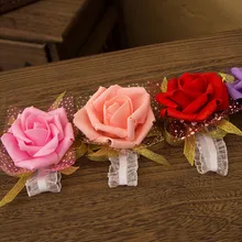 1Pc Event Supplies Decoration Hand Flower Bridesmaid Silk Rose Wrist Flowers For Wedding Bride Wrist Flowers