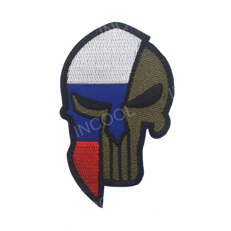 Russia Flag Дания Италии Канады, Норвегии, России, США Германия Словакия Чехия Словакия Румыния Национальный Флаг Молон ценник на основе технологии и вышивкой «череп» для патчи - Цвет: Russia Flag