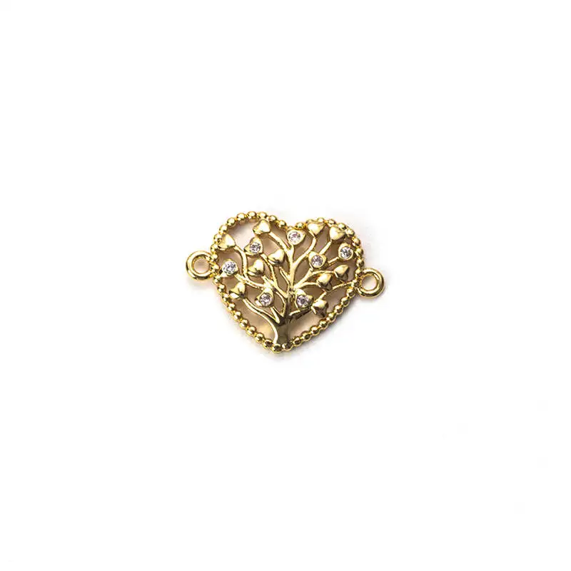 Yishan Heart Tree Charms Zircon Crystal Micro Copper Connector Bracelets Necklace Jewelry Findings EY5543 | Украшения и