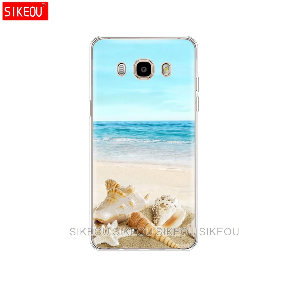 silicone cover phone case for Samsung Galaxy J1 J2 J3 J5 J7 MINI 2016 2015 prime summer Beach Scene at Sunset on sea Palm Tree | Мобильные