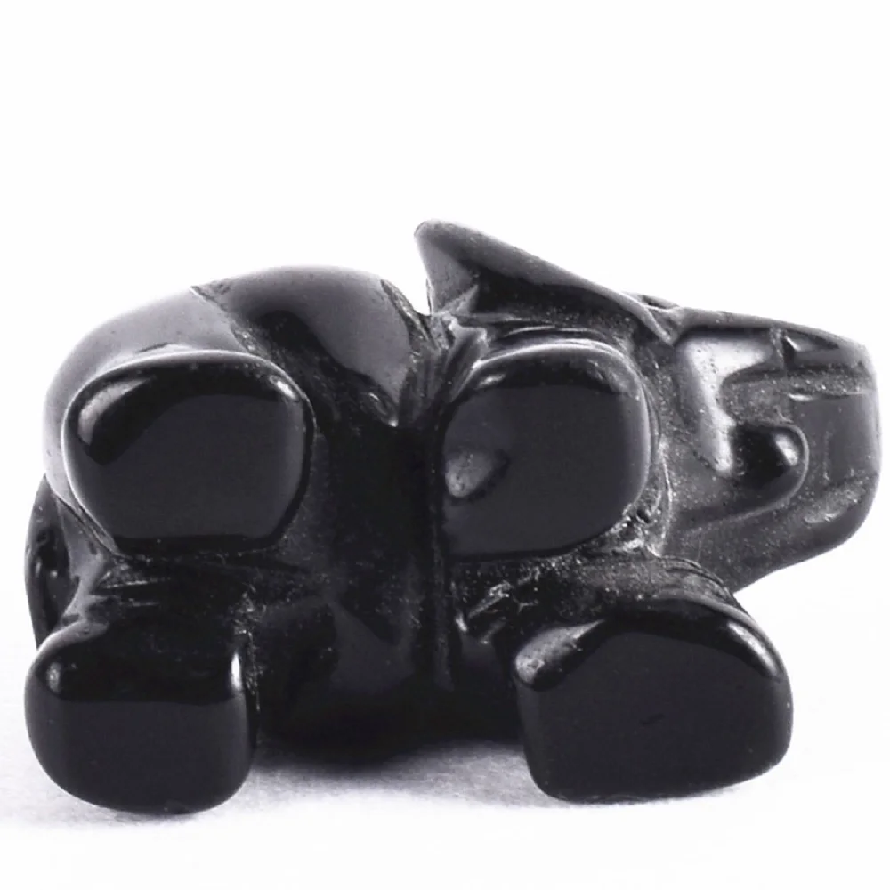 Натуральный камень минеральный обсидиан слон фигурка рейки исцеляющий Кристалл