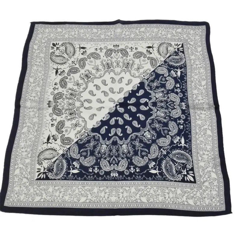 Роскошные брендовые Модные женские маленькие квадратные синие и белые Пейсли