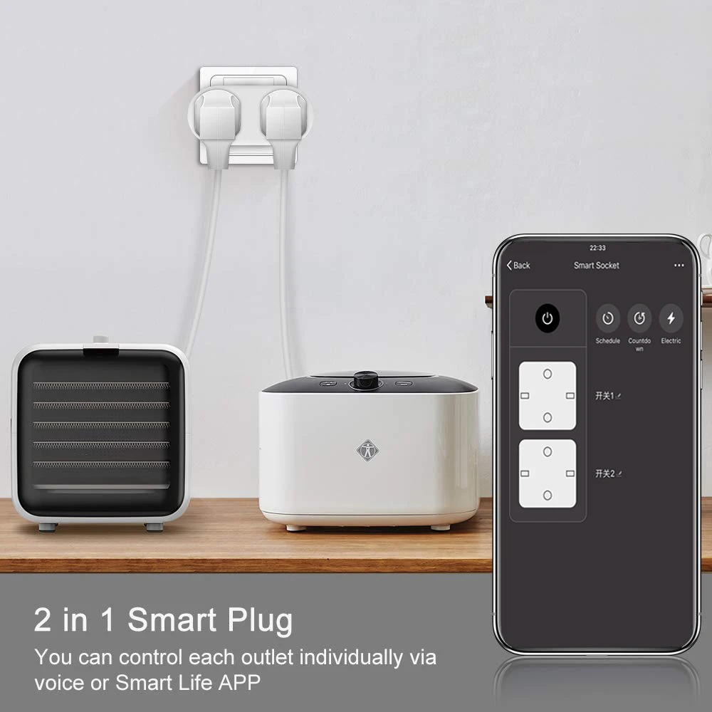 Tuya Smart WiFi разъем адаптера переменного тока 16A дистанционного управления голосом