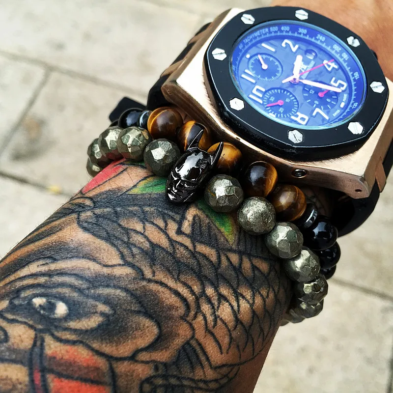 Маклрой бусины браслеты с браслет Бэтменом для мужчин и женщин Гематит Подвески