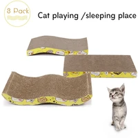 3pc lot cats toys cat scratch board pad corrugated paper scratching posts pet products kitten grinding nails tools