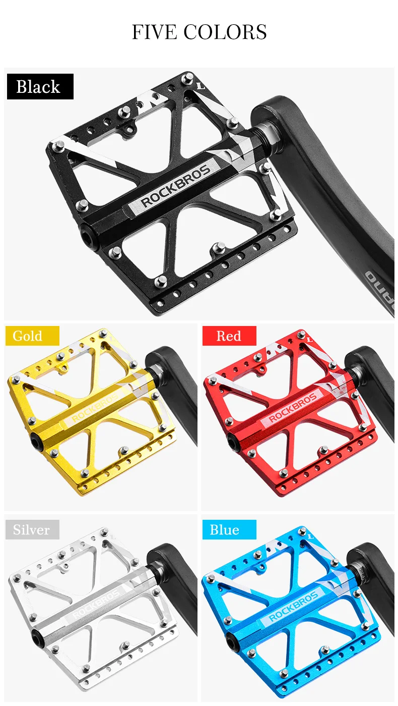 ROCKBROS, алюминиевый сплав, Ультралегкая велосипедная педаль BMX, велосипедная педаль, плоская, герметичная, 3 подшипника, велосипедные педали, дорожные, горные, велосипедные части