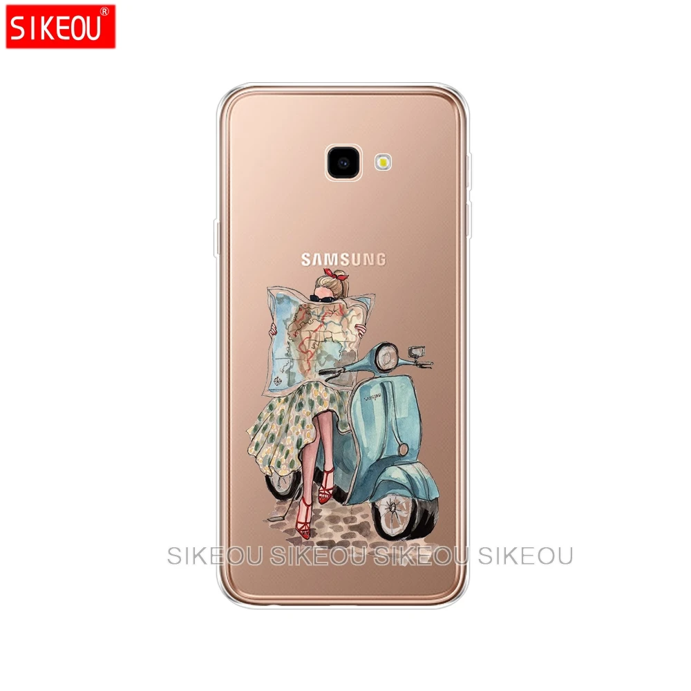 Силиконовый чехол для Samsung J4 Plus мягкий из ТПУ с принтом на задней панели Prime sm j415