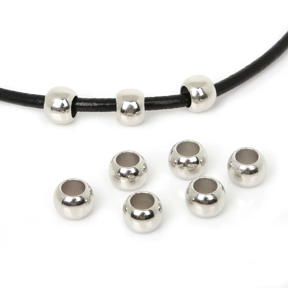 4 6 8 10 12mm Gold/Sliver/Bronze CCB Big Hole Beads Pendant Clip& Clasps Bail Beads DIY Jewelry Making