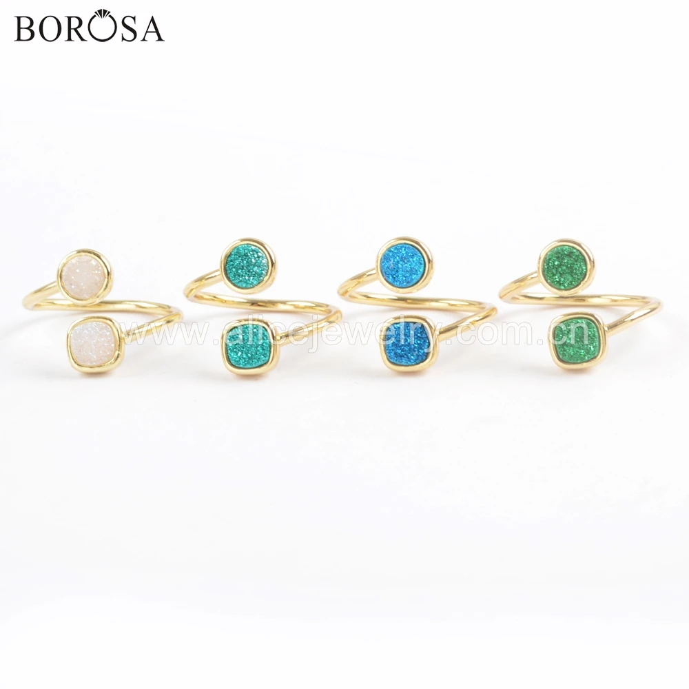 BOROSA 5 шт. новый золотой ободок квадратной и круглой формы двойной натуральный