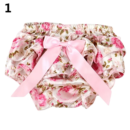 Pink Rose S Модная юбка-американка в горошек с бантом и цветочным узором для маленьких девочек, трусики с оборками, трусики, детские шаровары, накидка на подгузник - Цвет: Pink Rose S
