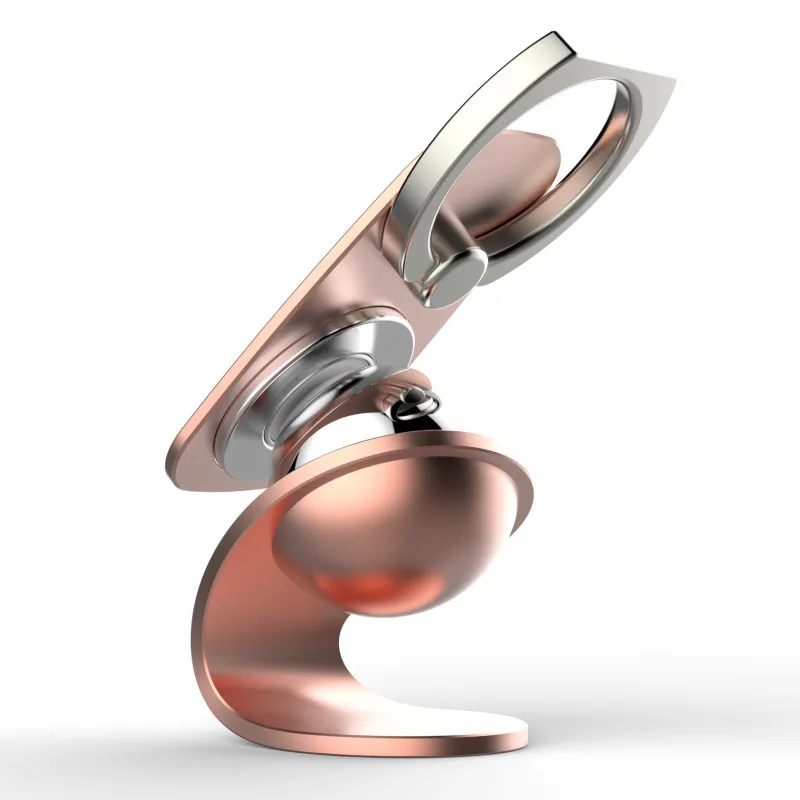 rose gold Автомобильные аксессуары держатель с магнитным креплением на 360 градусов вращающийся металлический кронштейн автомобильный держатель мобильного телефона Автомобильный орнамент - Название цвета: rose gold
