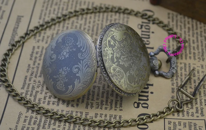 

fashion quartz flower men pocket watch necklace man fob watches ancient classic vintage antique retro bronze style new arabic