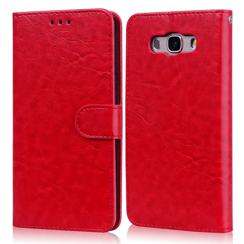 Red Роскошный кожаный чехол-книжка для samsung Galaxy J7 j710 флип-чехол для Galaxy samsung J7 задняя крышка чехол с держателем карты - Цвет: Red