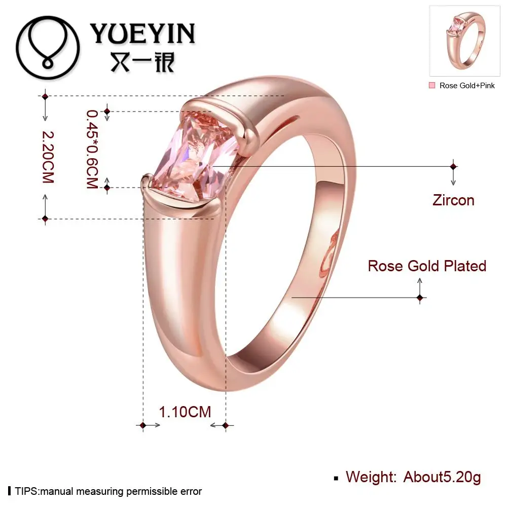 R184-B-8 Factory Price New Fashion Style Jewelry Nickle Free Antiallergic 18K Gold Plated zircon Ring | Украшения и аксессуары